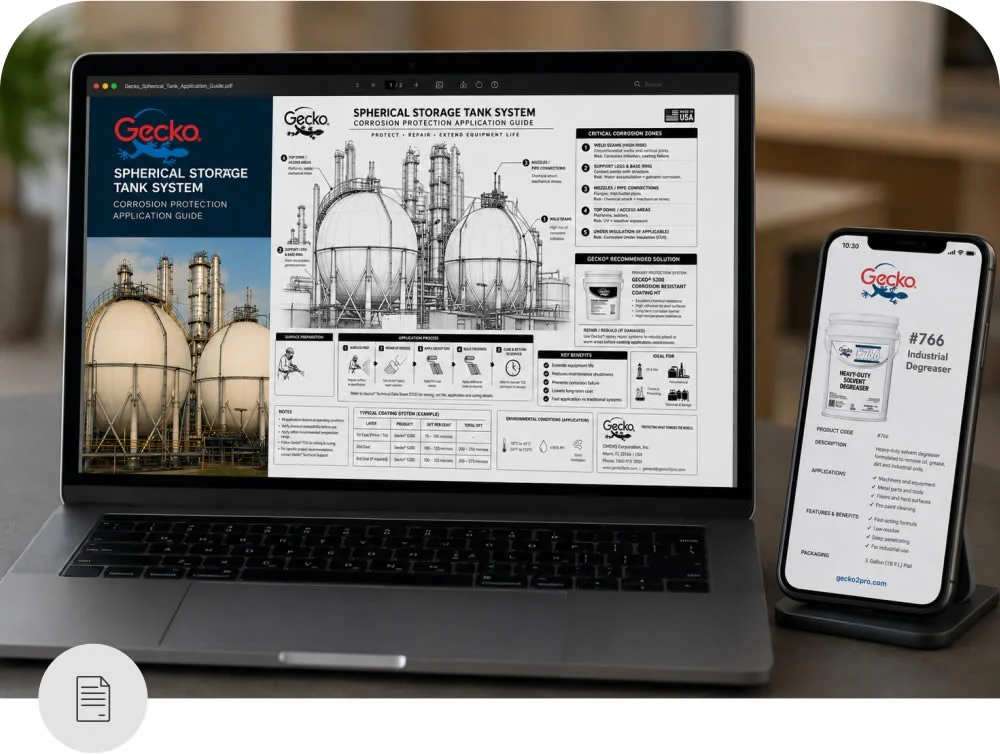 Gecko technical documents, catalogs, brochures, safety information, and other